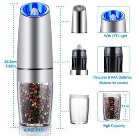 1-4pcs Gravity Electric Pepper Mill Adjustable Salt Grinder Shaker