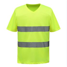 High Visibility Long Sleeve Shirt,Two Tone Yellow Navy Safety Polo