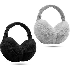 Cache Oreilles Hiver, Mignon Cache Oreille Fourrure Cache Oreilles Chauds  Pliables Couvre-Oreilles Pour Temps Froid Fille Femme Hiver (noir)