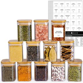 16 Pack 7oz Clear Plastic Spice Jars Storage Bottle Containers,Seasoning  Containers Bottles with Black Cap