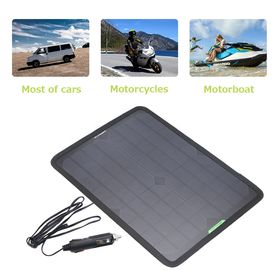 Panneau Solaire Portatif 10W 12V Silicium Monocristallin Chargeur de Batterie  Solaire Mainteneur pour Tracteur de Moto de Voiture