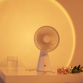 OEM ODM Led Fan Oscillating Table Atmosphere Lamp Fan Sunset Mood Light