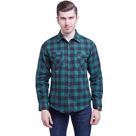 Camisas de franela de algodón a cuadros de manga larga para hombre al por mayor - Camisas elegantes personalizadas