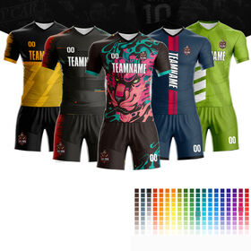 Low MOQ Printing Soccer Uniforms Sublimated Colorful Breathable