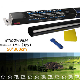 Car wraps, 1py glass sunscreen explosion-proof thermal insulation black window film automobile solar film