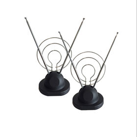 هوائي تلفزيون قابل للتخصيص هوائي أذن الأرنب مع مقبض ضبط دقيق متوافق مع VHF UHF FM HD TV
