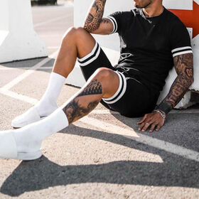Aazon.co: en's 2 Pieces Outfits Short Sleeve T-Shirts And Casual