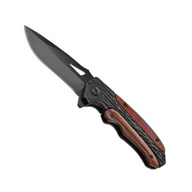 Wholesale Red Sandal Wood Handle Blackening Folding Camping Survival Pocket Knife