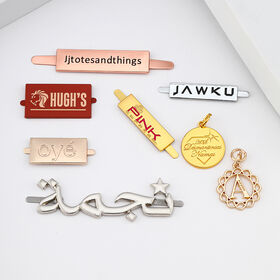 Individuelle Handtaschen-Hardware Logo Metallplatte, wasserdichte Handtasche, graviertes Namensschild, goldene Metall-Handtaschenetiketten