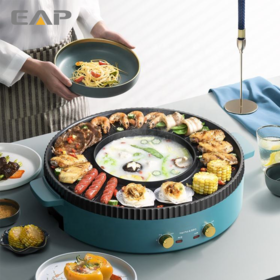 Buy Wholesale China Eap Multifunctional Electric Griddle Skillet Nonstick  Baking Maker With Interchangeable Plate & Electric Grill And Hot Pot at USD  5