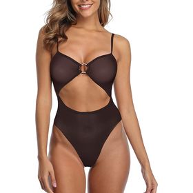 Buy Wholesale China Sexy Solid Color Laser Cut One Piece Bikini