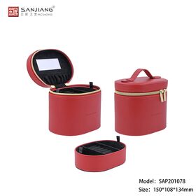 صندوق مستحضرات من البولي يوريثان عالي الجودة ، حقيبة تجميل من الإيفا محمولة ، صندوق مكياج للسفر مزودة بسحاب مزدوج للفتاة