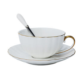 Gracious European Modern Coffee Cups Mugs Restaurant Porcelain White Cup  And Saucer - Buy Porcelain White Cup And Saucer,Modern Tea Cup And