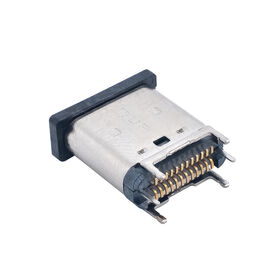 Conector USB 3.1 Tipo C de 24 pines, montaje vertical hembra, conector de enchufe USB Tipo C con tapa