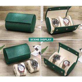 Buy Wholesale China High End Watch Box Luxury Single 2 Slot 3 Slot Leather  Green Travel Watch Roll With Button Closure & Watch Roll Case at USD 7.6