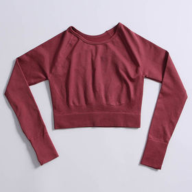 Custom Cotton Long Sleeve Women Crop Top T Shirt - China Cotton T Shirt and Long  Sleeve T Shirts price