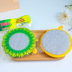 Unique Bargains Non-Scratch Scouring Sponge Scrub Pads Kitchen Cleaning  Pads Green 15Pcs