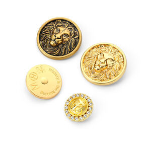 ALRIUS Retro Pearl Gold Metal Button Luxury Rhinestones Coat