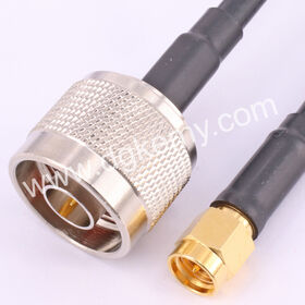 كابل توصيل SMA إلى N ذكر RG58 RF، موصل SMA إلى N ذكر مع كابل RG58 RF، شركة تصنيع عالية الجودة، موصل SMA مطلي بالذهب 5u بوصة