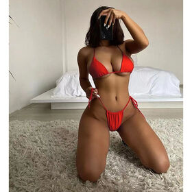 Sexy Bikini-Set Dreieck Neu Unifarben mit Trägern, rückenfreier Zweiteiler Badeanzug