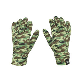 Warm two layers thinsulate cotton screen touch winter pattern printed antislip gloves