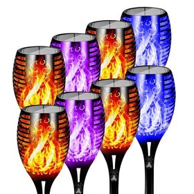 Solar Lights, Flickering Flames Torch Lights .Outdoor Waterproof .Landscape Decoration Lighting.Blue or Purple colors