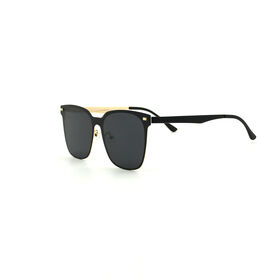 Stainless steel rimless polarized rectangle sunglasses for man and woman