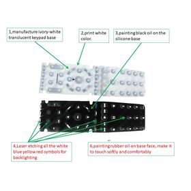 China OEM Silicone Rubber keyboards mold and molded rubber parts for eletronic rubber seals laser etching symbol