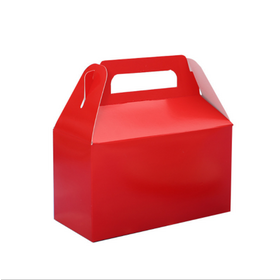 Caja de cartón, caja de envío plana con asa troquelada, embalaje de impresión rosa, caja de regalo