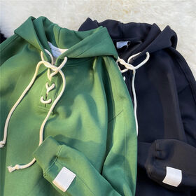 American butter fruit green heavy hooded sweater men's autumn and winter oversize fashion brand ins design loose top