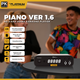 Reprodutor de karaoke Platinum Karaoke Piano v1.6 com cartão SD para karaoke em casa