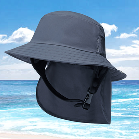 Chapeau De Pêche/seau Pour Homme - Taille ~57 (34.7x22cm), Coton Gris Foncé, Neuf
