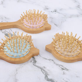 Haarbürste Ohne Griff Aus Holz – Mini-Entwirrkamm Für Kopfhautmassage, Für Alle Haartypen