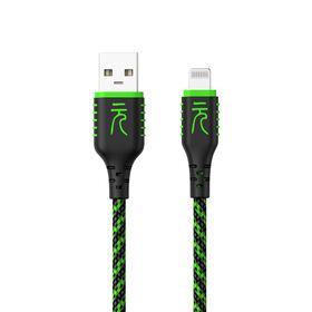 كابل MFi USB A إلى Lightning، تصميم ثنائي اللون OEM ODM، تأثير بصري فريد، أبرز شعارك، موصل C189، 5 فولت/2.4 أمبير.