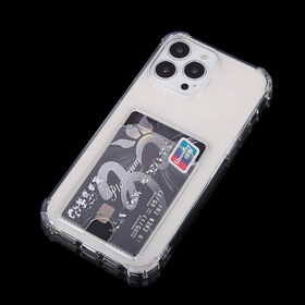 Funda al por mayor para iPhone 15, TPU suave transparente, antigolpes, con tarjetero