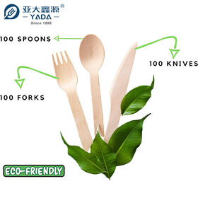 YADA Disposable Tableware Supplier Biodegradable Wooden Tableware Food Grade Safety Tableware