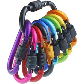 10 Pack 3'' Aluminum Spring Snap Hook Carabiner D Ring Carabiner Clip  Camping Accessories Fishing Hiking Traveling and Keychain Craebuer