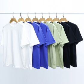 T-shirt d'été en coton grande taille avec logo personnalisé, grammage élevé 245g, couleur unie, OEM