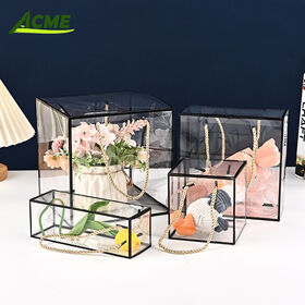 Boîte en PVC transparente pliable, portable, bon marché, avec logo personnalisé pour emballage cadeau