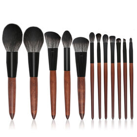 12Pcs Professional Wooden Makeup Brush Set Soft Vegan Hair Powder Blush Eyeshadow Cosmetics Brushes