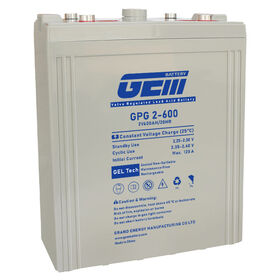 Batería de Gel 2V 600AH Industrial Premium de Alta Calidad PVC/PE-Gel Sio2 Batería de Reserva de Energía Renovable