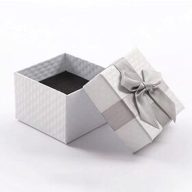 Caja de regalo de joyería de lujo personalizada para collar, aretes, caja rígida con tapa y base, caja de 2 piezas con cinta