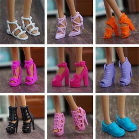 Chaussures noires à talons hauts pour poupée Barbie, botte de princesse de  haute qualité, 18 couleurs