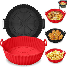 7.8Air Fryer Silicone Pot Replaces Flammable Parchment Liner, Reusable Air  Frying Pan Oven Accessories Circular Tray, Round Tray Suitable for