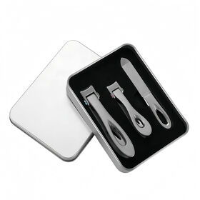 Profession Stainless Steel Wide Jaw Opening Nail Clippers Manicure Set with Metal Case
