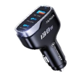  SUNDAREE Car Charger with Plug Outlet, 51W USB Car