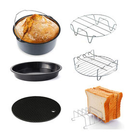 Silicone Pot for Airfryer Reusable Air Fryer Accessories Baking Basket  Pizza Plate Grill Pot Kitchen Cake