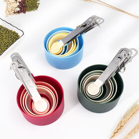 Wholesale Hot Sell Kitchen Powder Sieve 8-piece Plastic Coffee Measuring  Cups Adjustable Baking Colorful Measuring Spoons Cup From m.