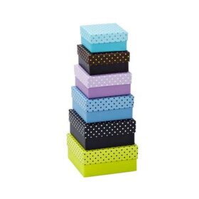 Square Gift Boxes with Lids Set of 4 Teal Green Gift Box Assorted Sizes  Nesting