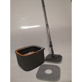 Balde de esfregona giratória de microfibra autoescorredora para limpeza de pisos, esfregonas para madeira de lei, laminado, azulejo, uso seco e úmido, separação de água suja